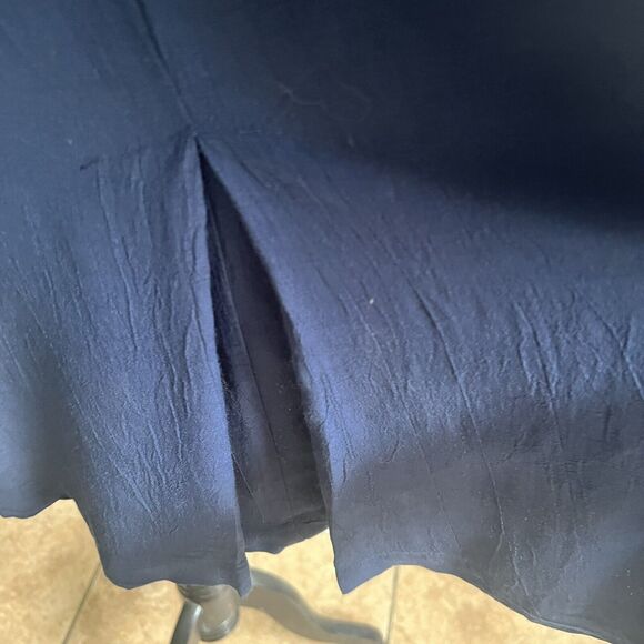 Express Button Front Relaxed Lagenlook Navy Tunic Size Large Minimalist - Picture 12 of 12